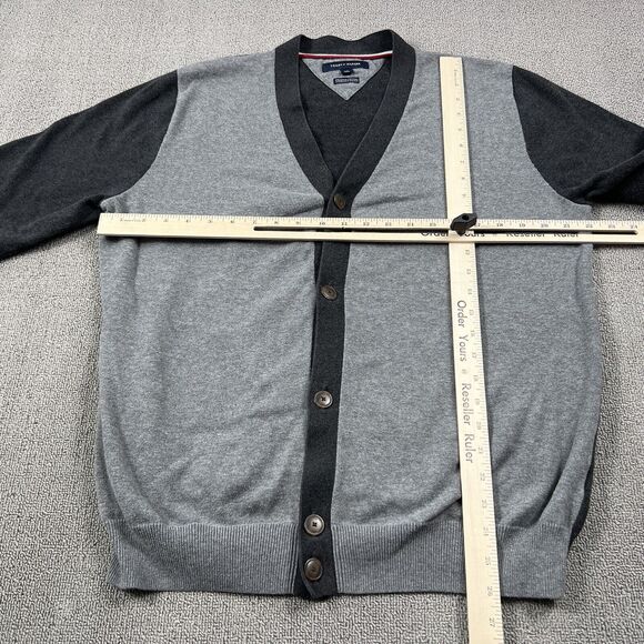 Tommy Hilfiger Cardigan Adult Large Gray Button Up Sweater Jacket Casual Men's - Picture 10 of 14